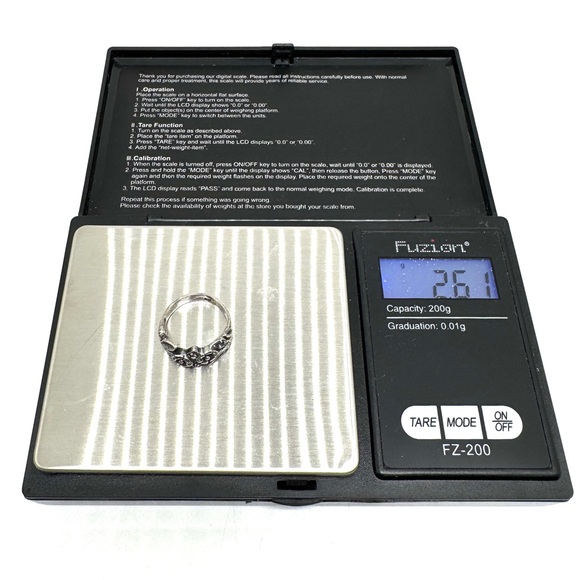 Sterling Silver Flower and Leaf Band Carved Floral Ring Size 5 1/4 - Picture 12 of 12